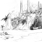 Jack, Jessica y Willy exploran la isla y llegan a una playa desierta.